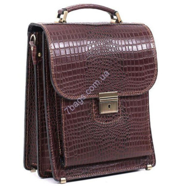 Manufatto men's briefcase-tablet with crocodile skin texture