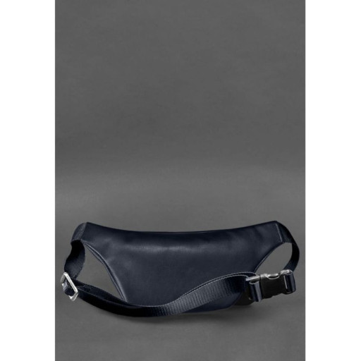 Шкіряна поясна сумка-бананка Kanny синя