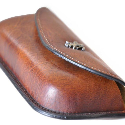 Pratesi BCO062 - Eyeglass Case in cow leather B062 Bruce Cognac