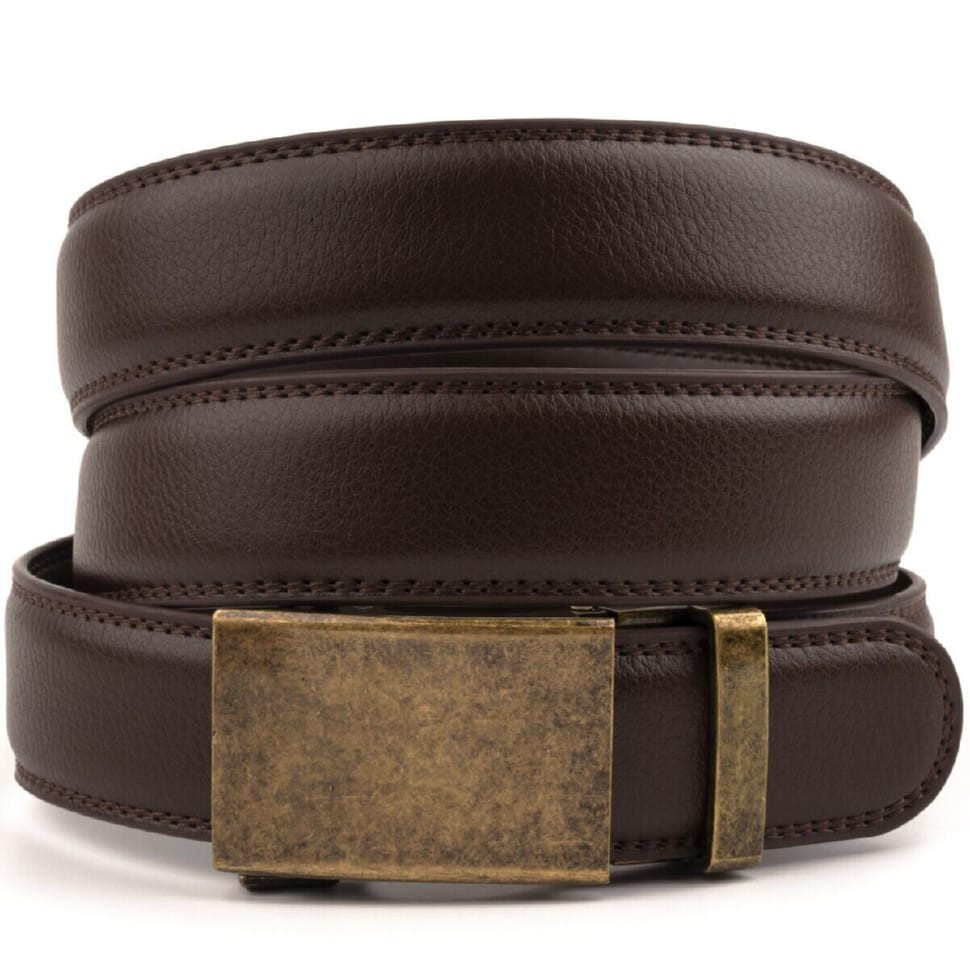 Класичний шкіряний ремінь для чоловіків Vintage 20706 Чорний