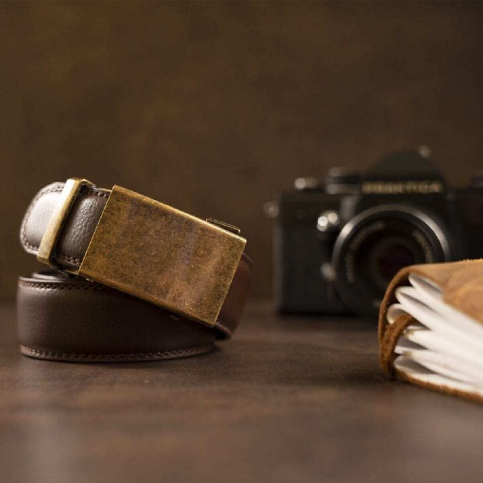 Класичний шкіряний ремінь для чоловіків Vintage 20706 Чорний