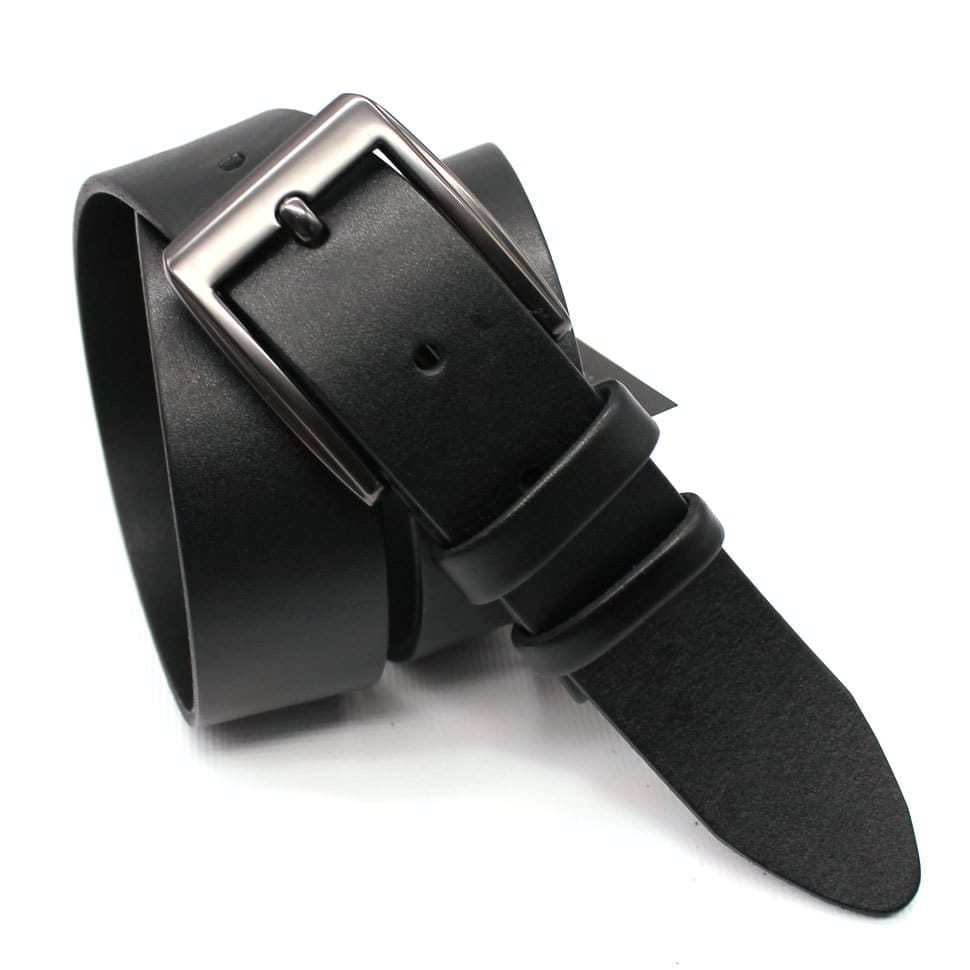 Шкіряний чорний ремінь гладкий TARWA A14077-01 ширина 40мм