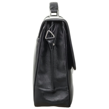 Briefcase leather CANPEL soft 1575-101 black smooth