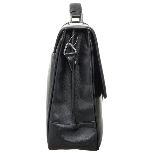 Портфель шкіряний CANPEL м'який 1575-101 чорний гладкий