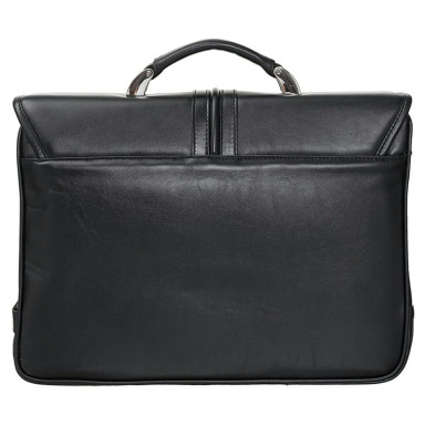 Briefcase leather CANPEL soft 1575-101 black smooth