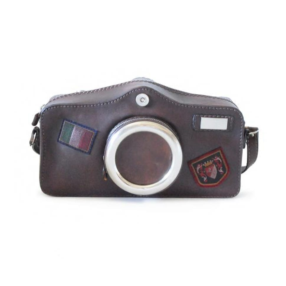 Pratesi BCF444 - Photocamera Bruce Cross Body Bag in cow leather Radica Coffee
