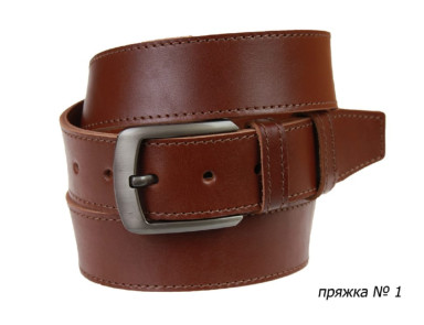 Ремень кожаный джинсовый одна строчка SULLIVAN  112-101(8.5) 115-150 см светло-коричневый
