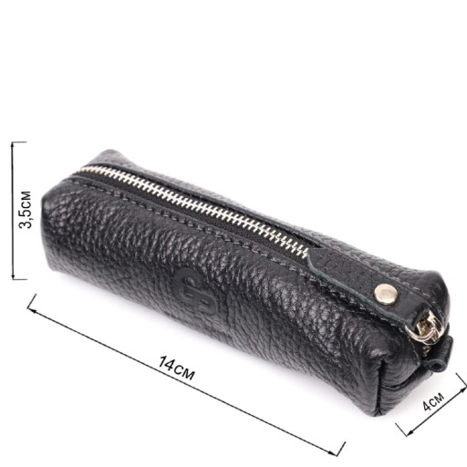 Практична шкіряна ключниця GRANDE PELLE 11637 Чорний