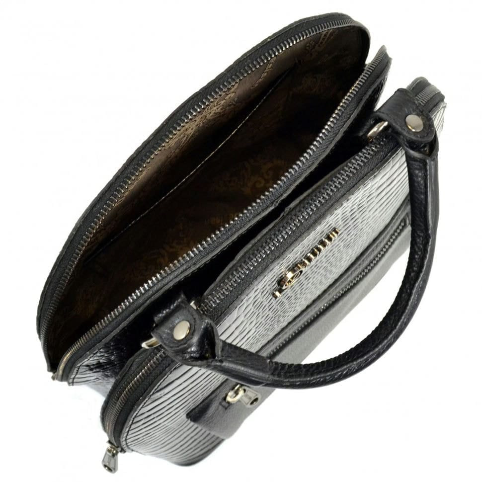 Шкіряний рюкзак Desisan 6001-633 чорний дрібний кроко