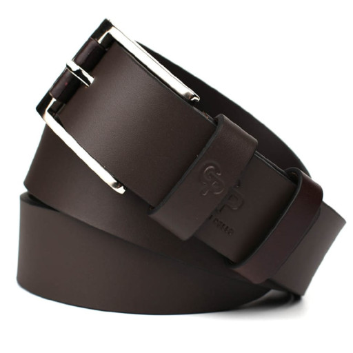 Шкіряний ремінь коричневий 38 мм Grande Pelle 513107001