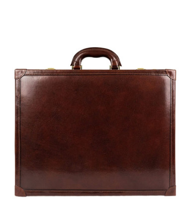 Small Leather Attaché Case Briefcase - The House of Mirth - Brown color - Time Resistance 5238701