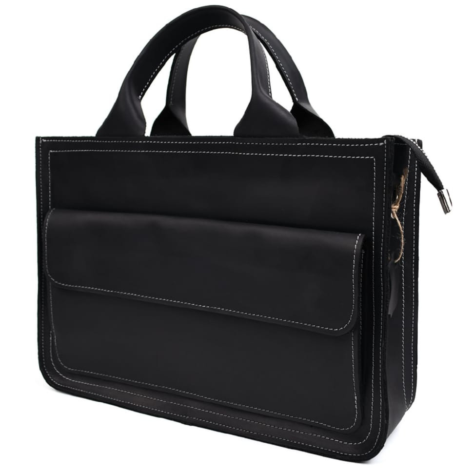 Сумка портфель шкіряна для документів ноутбука LIMARY lim-380RA чорна
