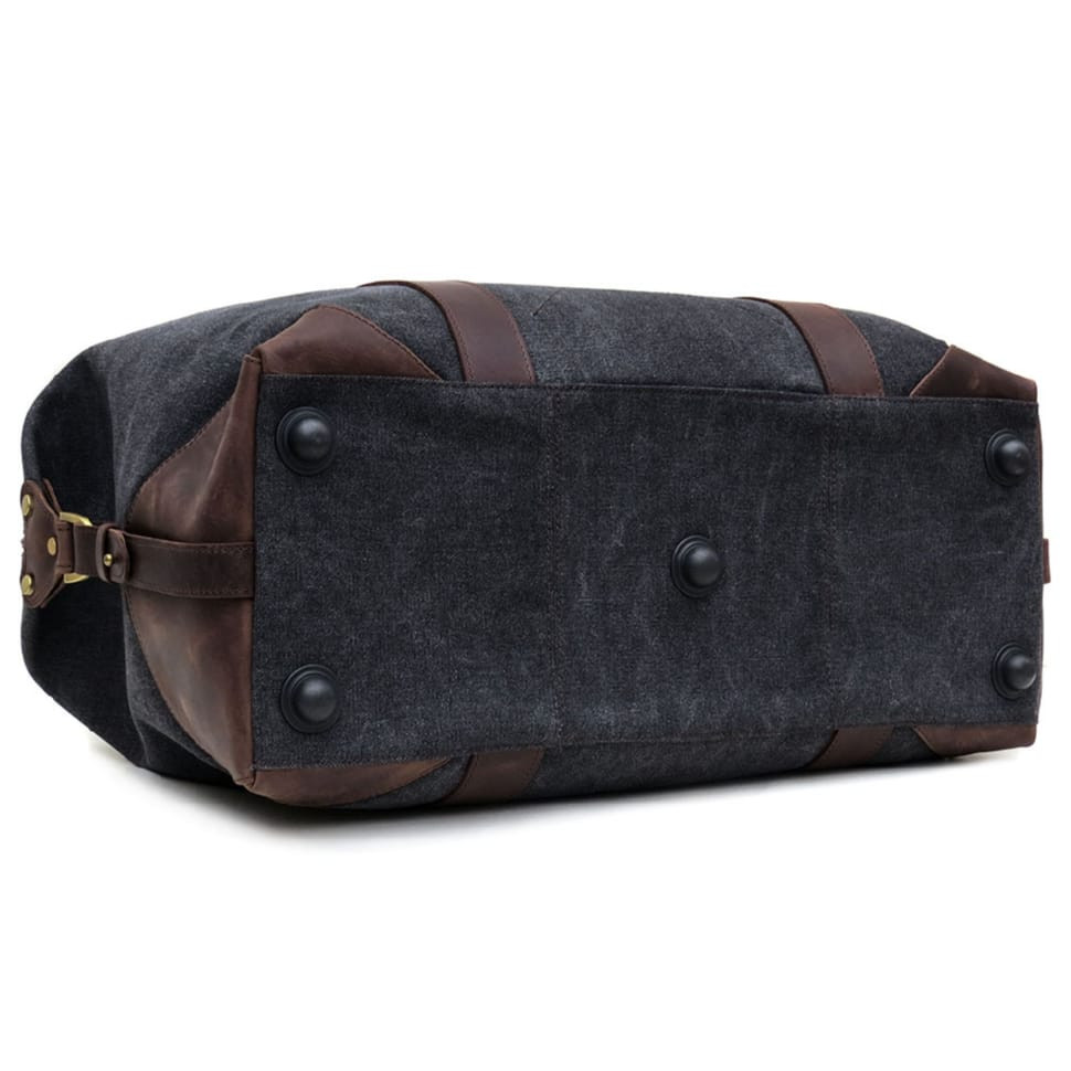 Дорожня спортивна сумка TARWA RCg-0320-4lx із сірого канвасу та шкіри