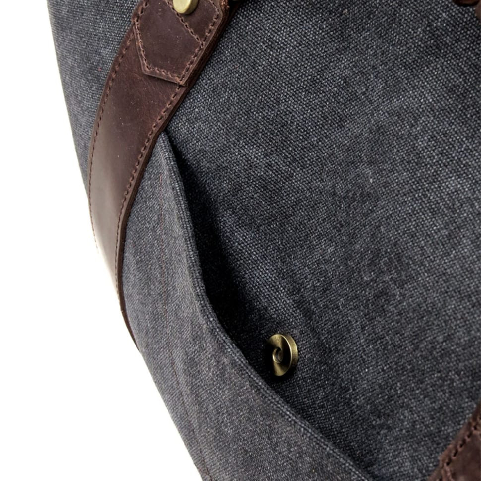 Дорожня спортивна сумка TARWA RCg-0320-4lx із сірого канвасу та шкіри