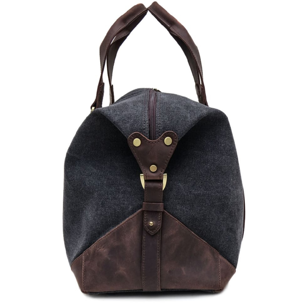 Дорожня спортивна сумка TARWA RCg-0320-4lx із сірого канвасу та шкіри