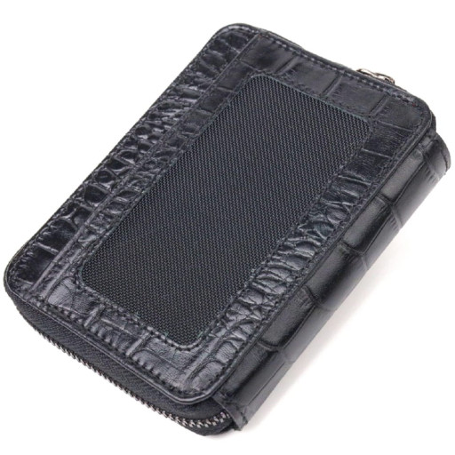 Практичний жіночий портмоне з натуральної фактурної шкіри CANPELLINI 21491 Чорний