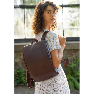 Cloud S 2.0 Leather Backpack Burgundy Grained
