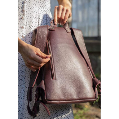 Cloud S 2.0 Leather Backpack Burgundy Grained