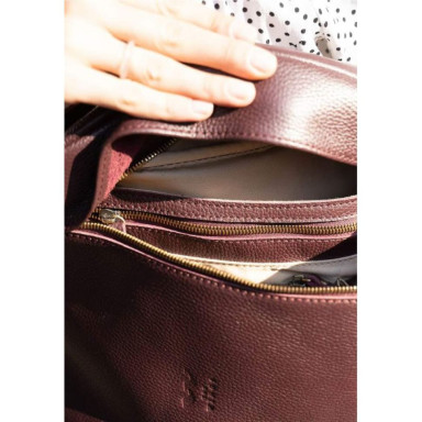 Cloud S 2.0 Leather Backpack Burgundy Grained