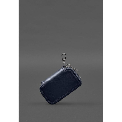 Шкіряний чохол для автомобільного ключа синій краст