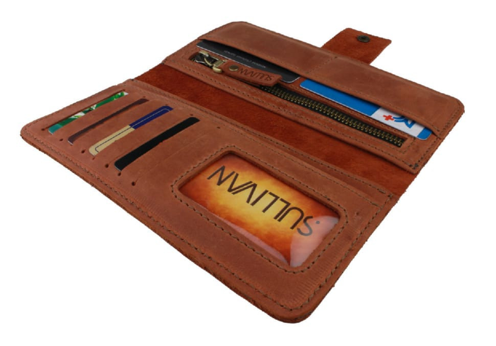 Womens large leather wallet SULLIVAN 80279(10) light brown