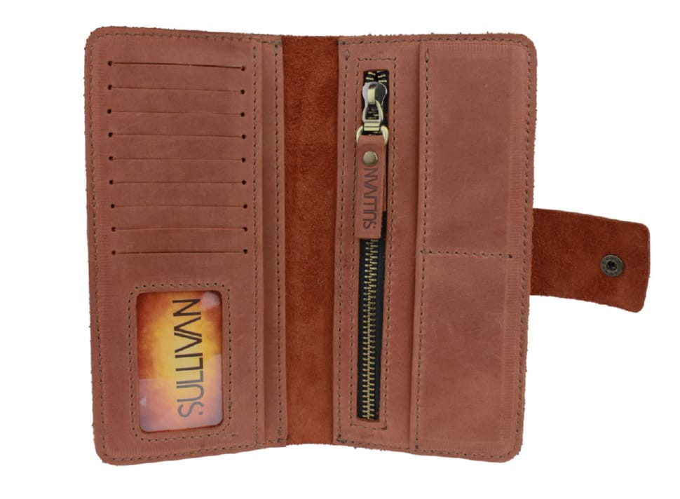 Womens large leather wallet SULLIVAN 80279(10) light brown