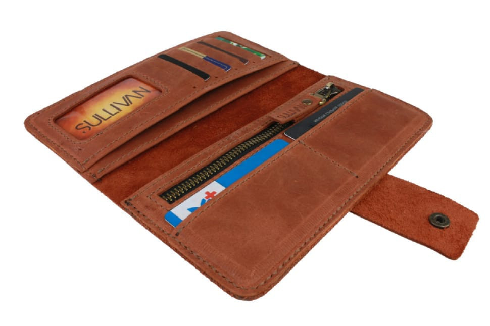 Womens large leather wallet SULLIVAN 80279(10) light brown