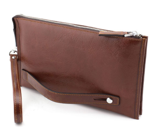 Великий чоловічий шкіряний клатч коричневого кольору Marco Coverna 8519-3-brown