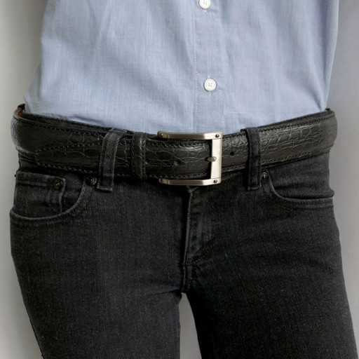 Ремінь шкіряний 410 nero чорний TONY PEROTTI