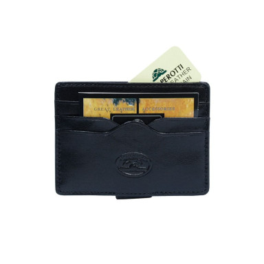 Leather credit card holder Italico 2553 nero black