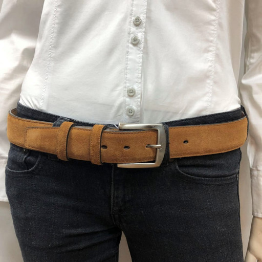 Ремінь шкіряний 4041 cuoio коньячний TONY PEROTTI