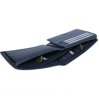 Leather wallet Timone intrecciato 12012 navy blue