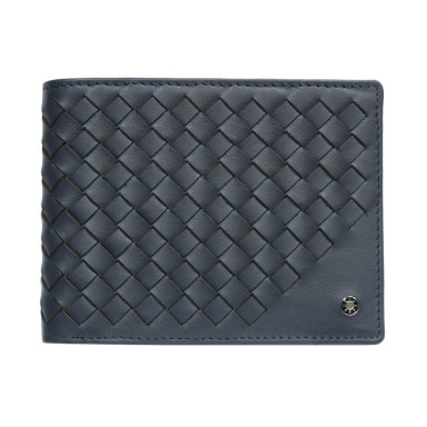 Leather wallet Timone intrecciato 12012 navy blue