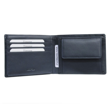Leather wallet Timone intrecciato 12012 navy blue