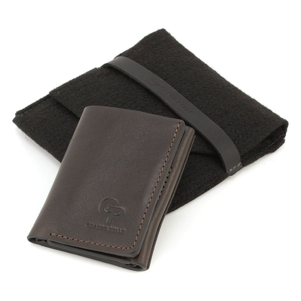 Womens small leather wallet Grande Pelle 503620 chocolate
