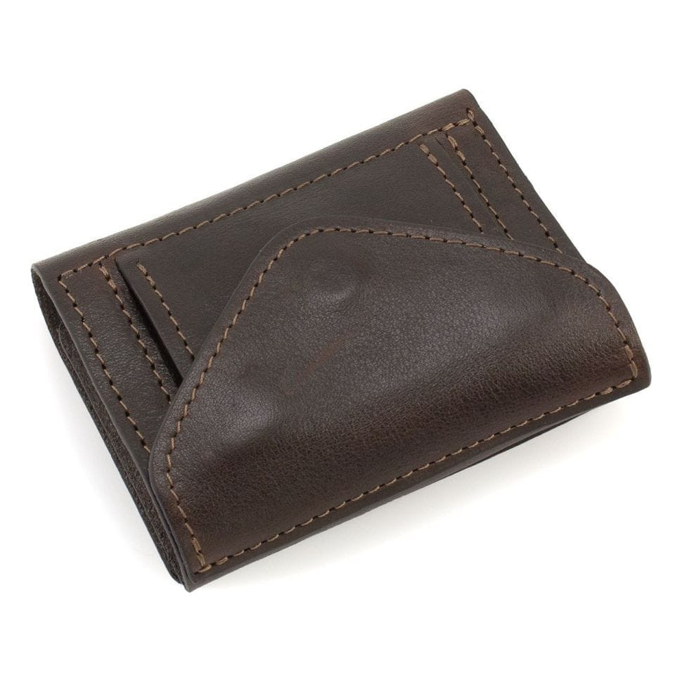 Womens small leather wallet Grande Pelle 503620 chocolate