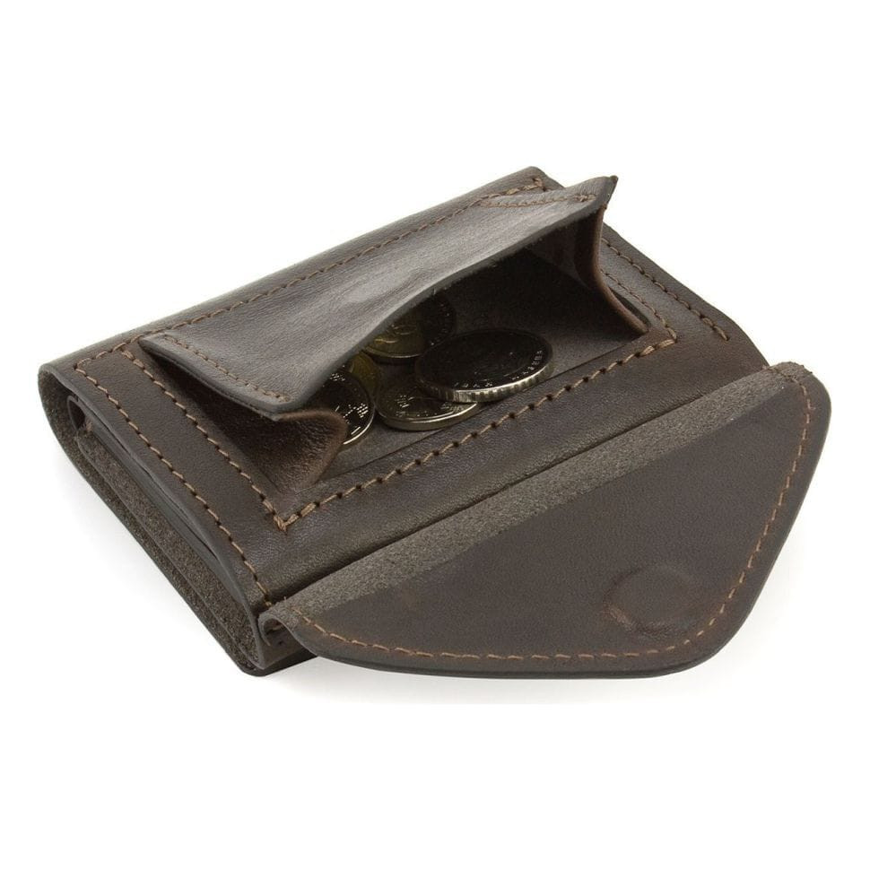 Womens small leather wallet Grande Pelle 503620 chocolate