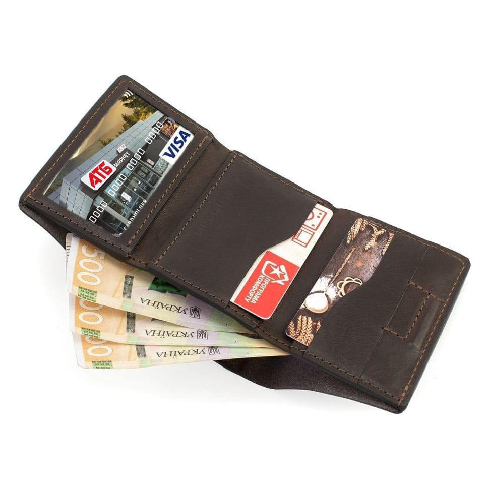 Womens small leather wallet Grande Pelle 503620 chocolate