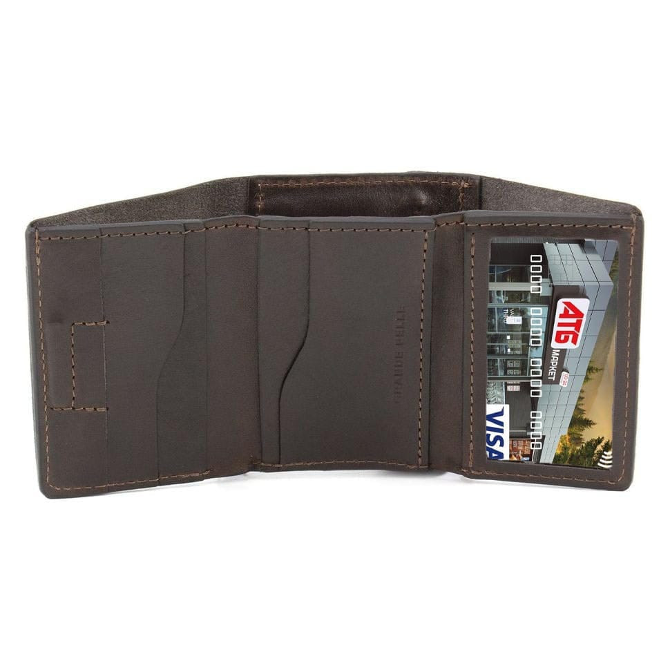 Womens small leather wallet Grande Pelle 503620 chocolate