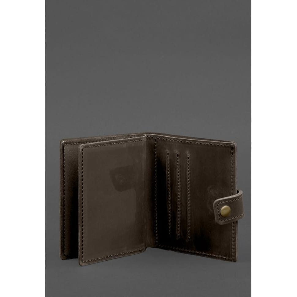 Шкіряна обкладинка-портмоне для посвідчення офіцера ДПСУ 11.2 темно-коричнева Crazy Horse