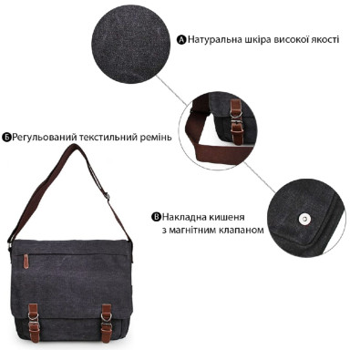Men's bag Vintage 14587 Gray