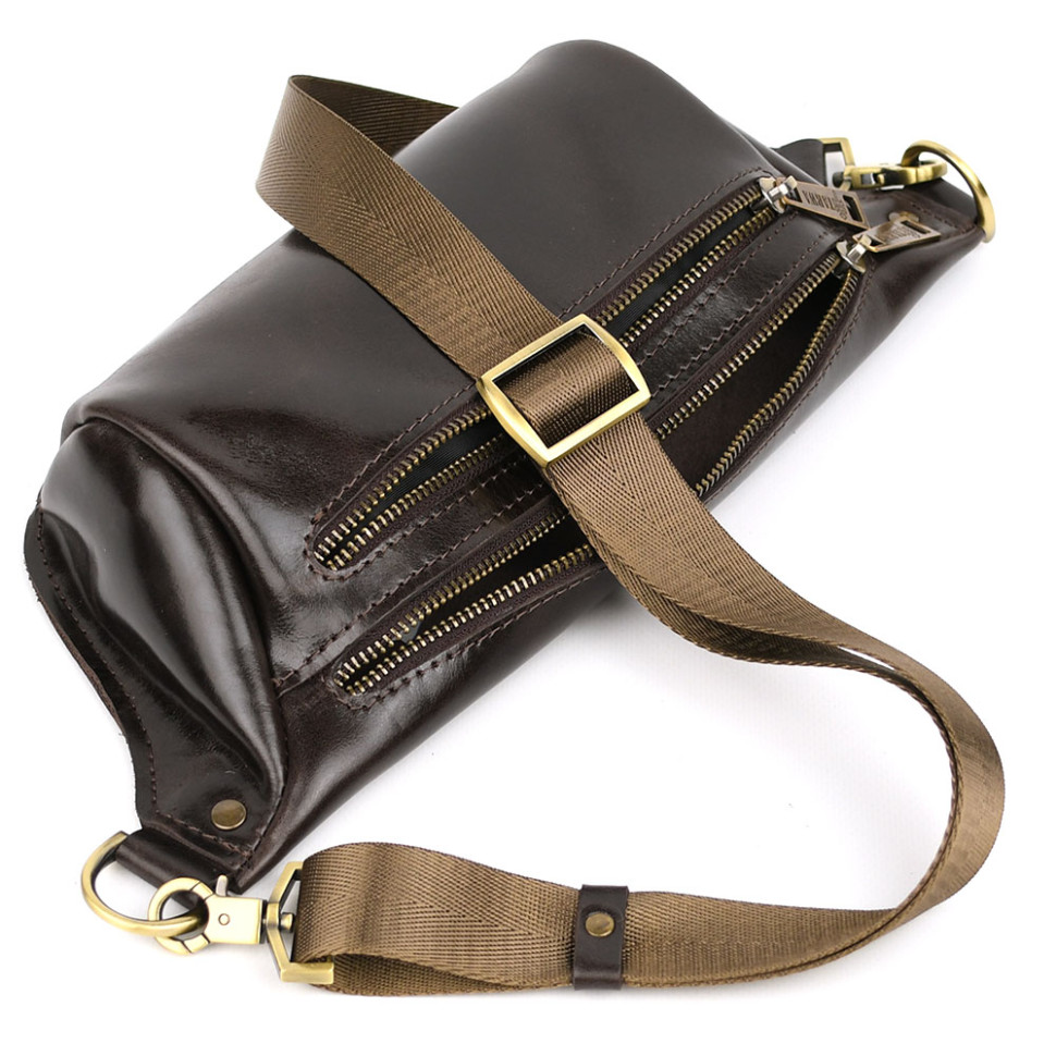 TARWA GX-3105-3lx 3-compartment fanny pack, size M, chocolate