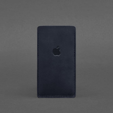 Кожаный чехол для iPhone 12 Синий Crazy Horse