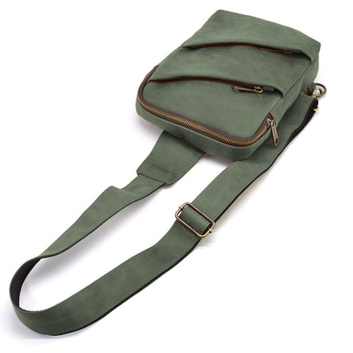 Рюкзак слінг на одну шлейку RE-0604-3md TARWA зелений крейзі хорс