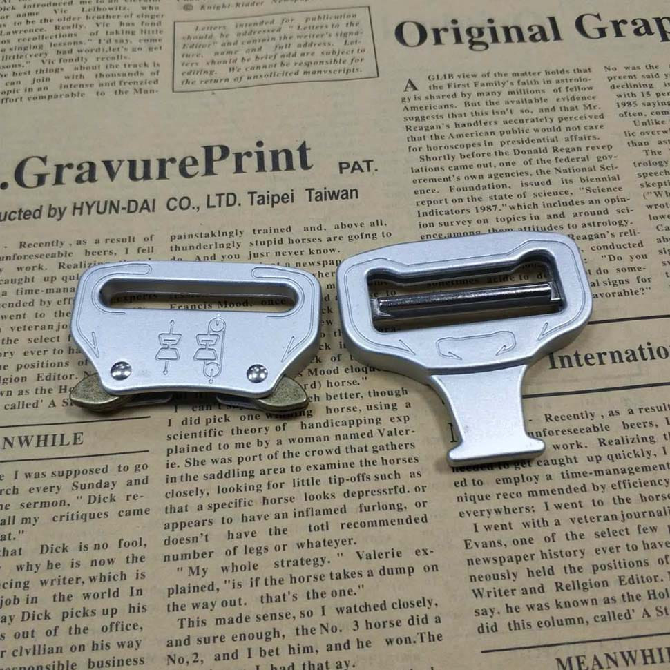 Фастекс металевий типу Кобра 38мм, тактичний замок, засувка металева срібляста