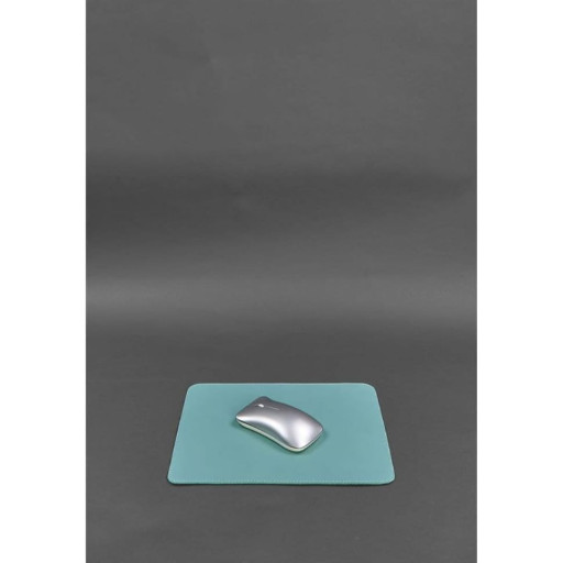 Килимок для мишки з натуральної шкіри 1.0 бірюзовий краст