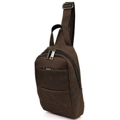 Leather sling backpack with pockets TARWA RC-6010-3md 