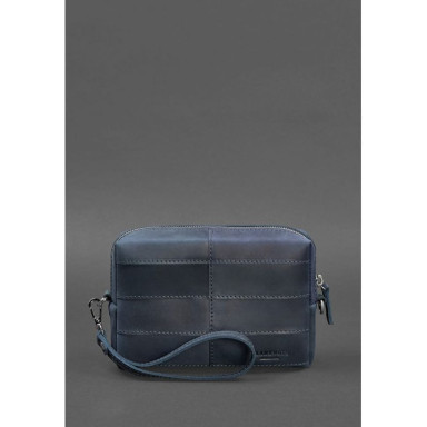 Leather vanity bag 3.1 Dark blue Crazy Horse