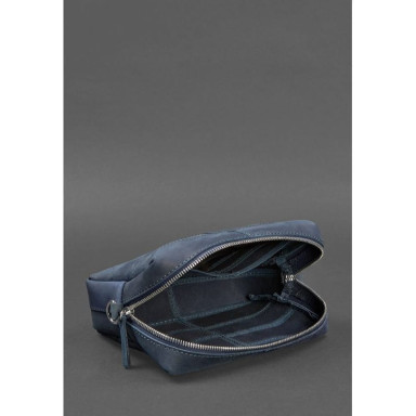 Leather vanity bag 3.1 Dark blue Crazy Horse