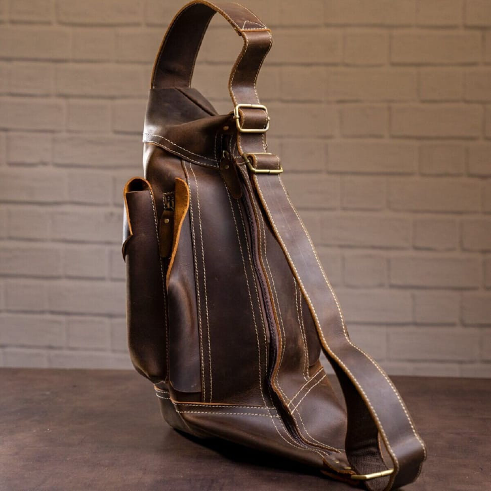Мужская винтажная сумка через плечо Vintage 14782 Коричневая